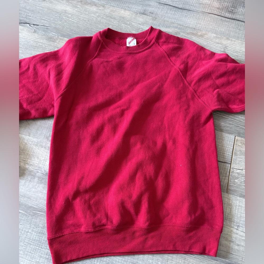 Vintage Jerzees Sweater crew neck in red made in USA unisex